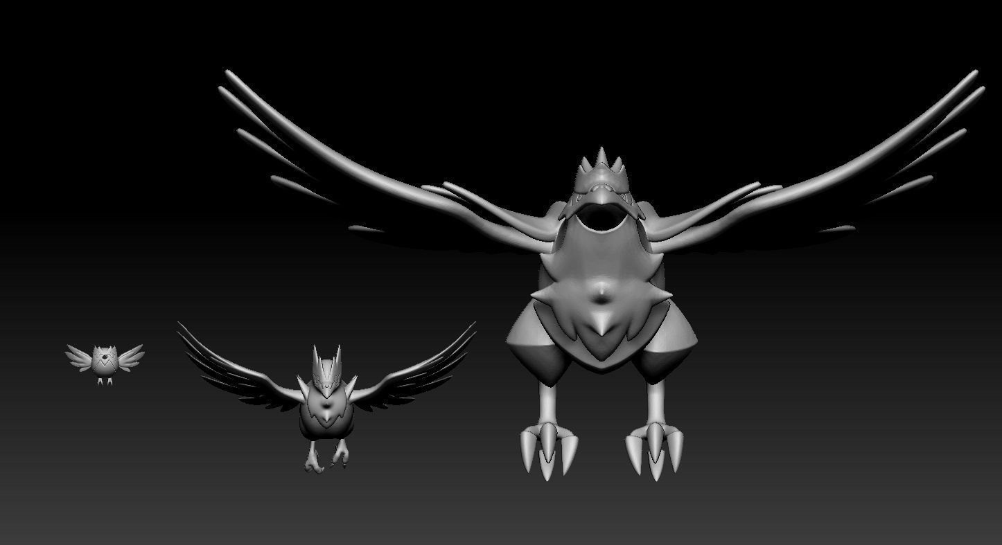Pokemon Rookidee Corvisquire Corviknight 3D print model_1