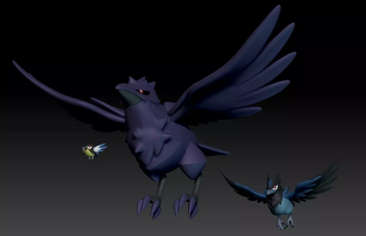 Pokemon Rookidee Corvisquire Corviknight 3D print model_0
