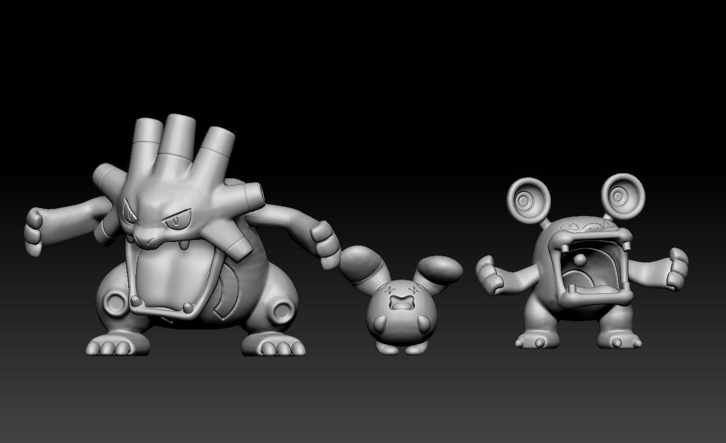 Pokemon Whismur Loudred Exploud 3D print model_1