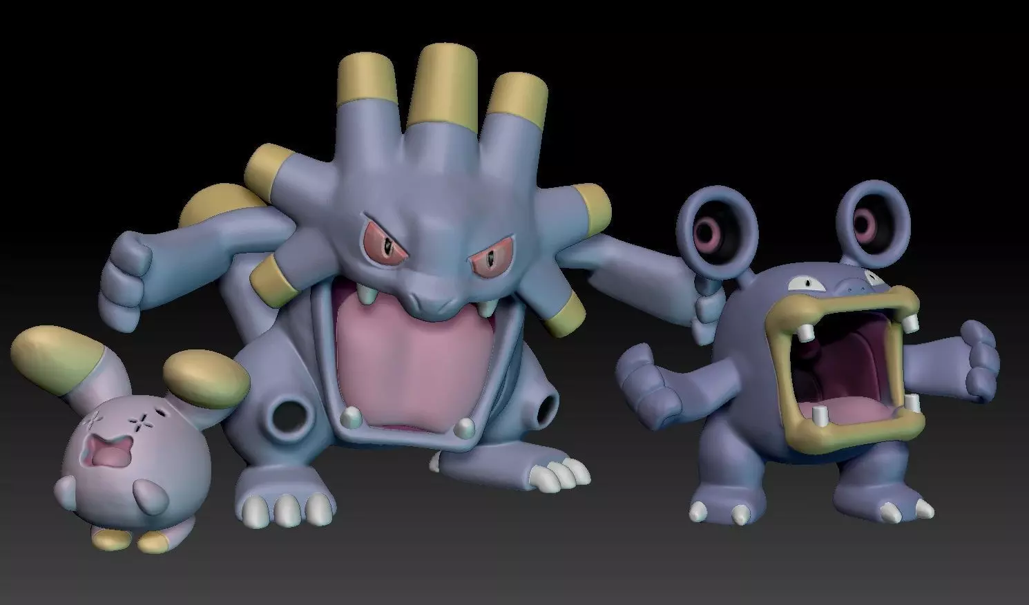 Pokemon Whismur Loudred Exploud 3D print model_0