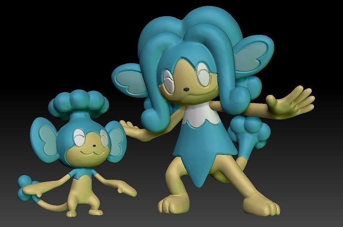Pokemon Panpour Simipour 3D print model