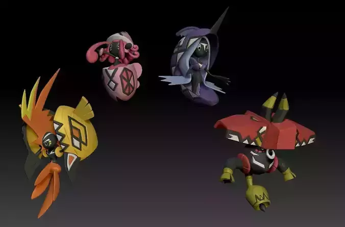 Pokemon TapuKoko TapuBulu TapuLele TapuFini