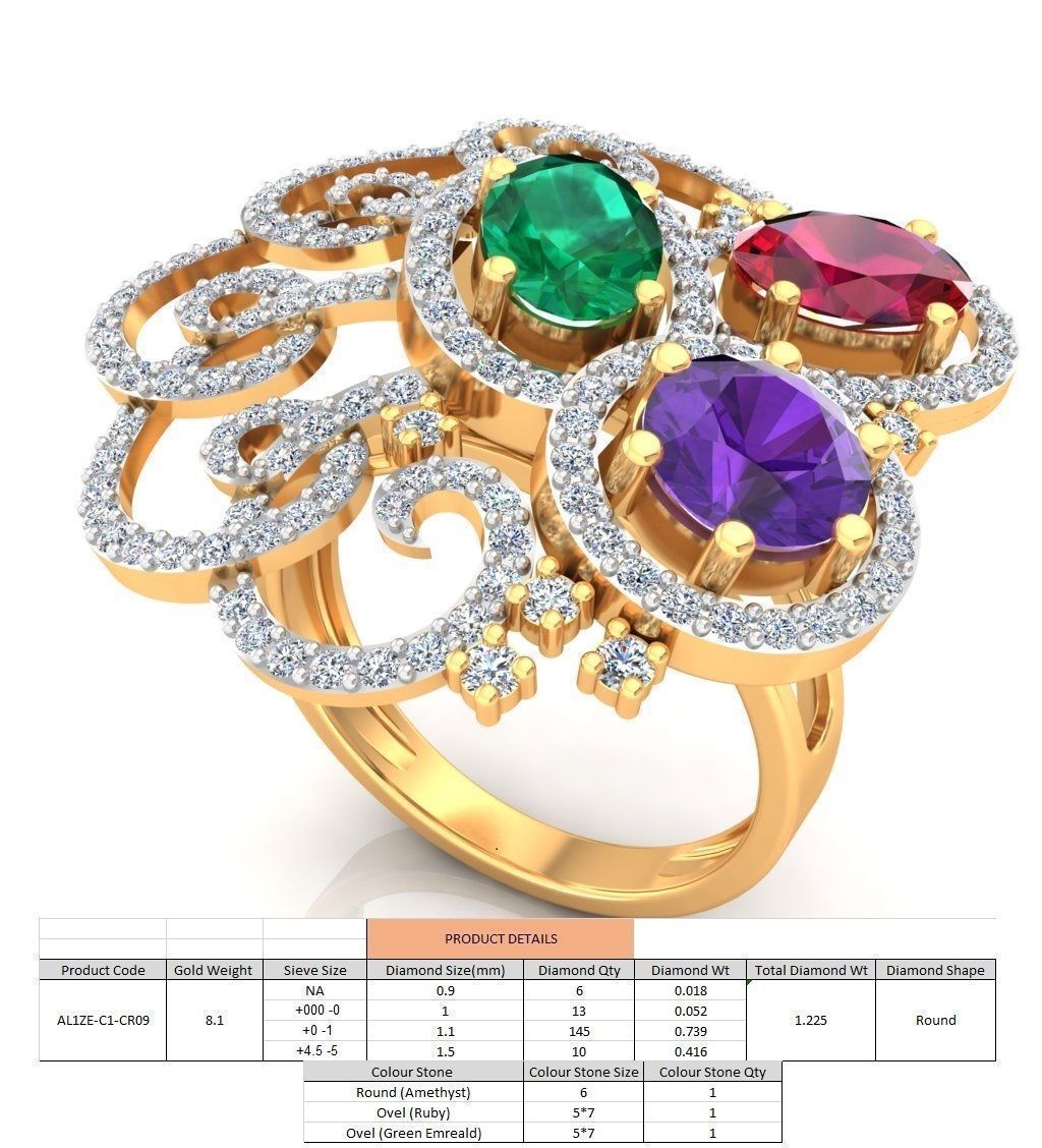 Cocktail Ring9 3D print model_1