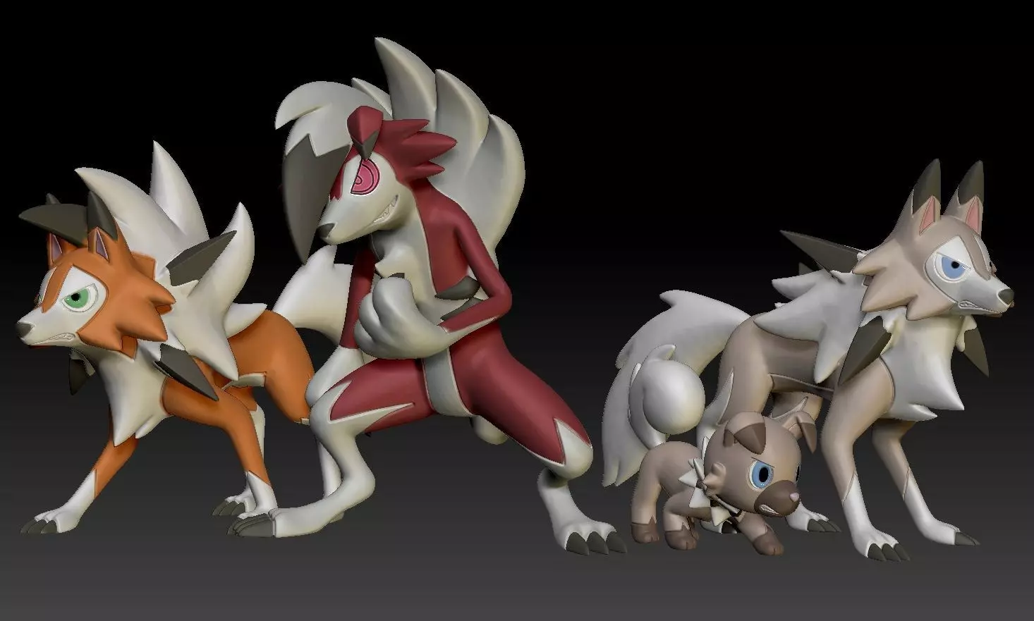 Pokemon Rockruff Lycanroc 3D print model_0