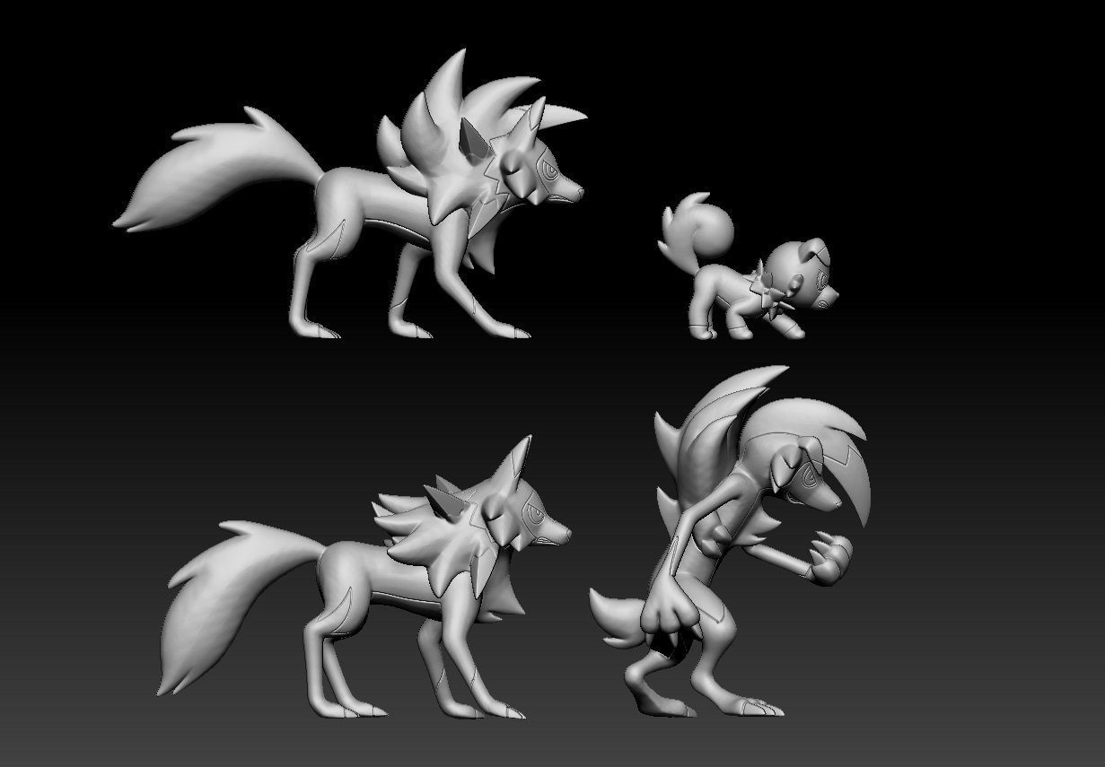 Pokemon Rockruff Lycanroc 3D print model_1