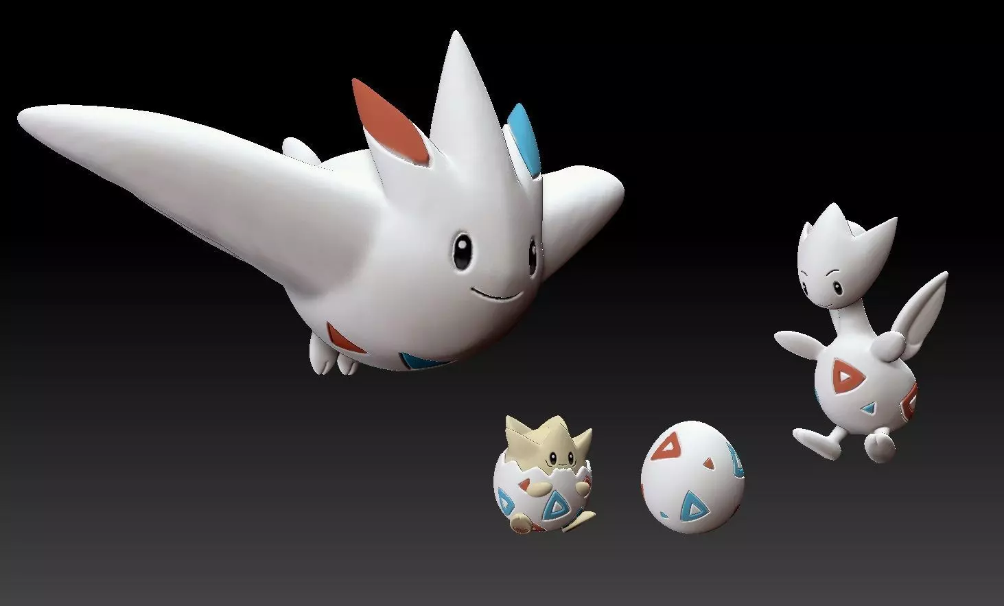 Pokemon Togepi Togetic Togekiss 3D print model_0