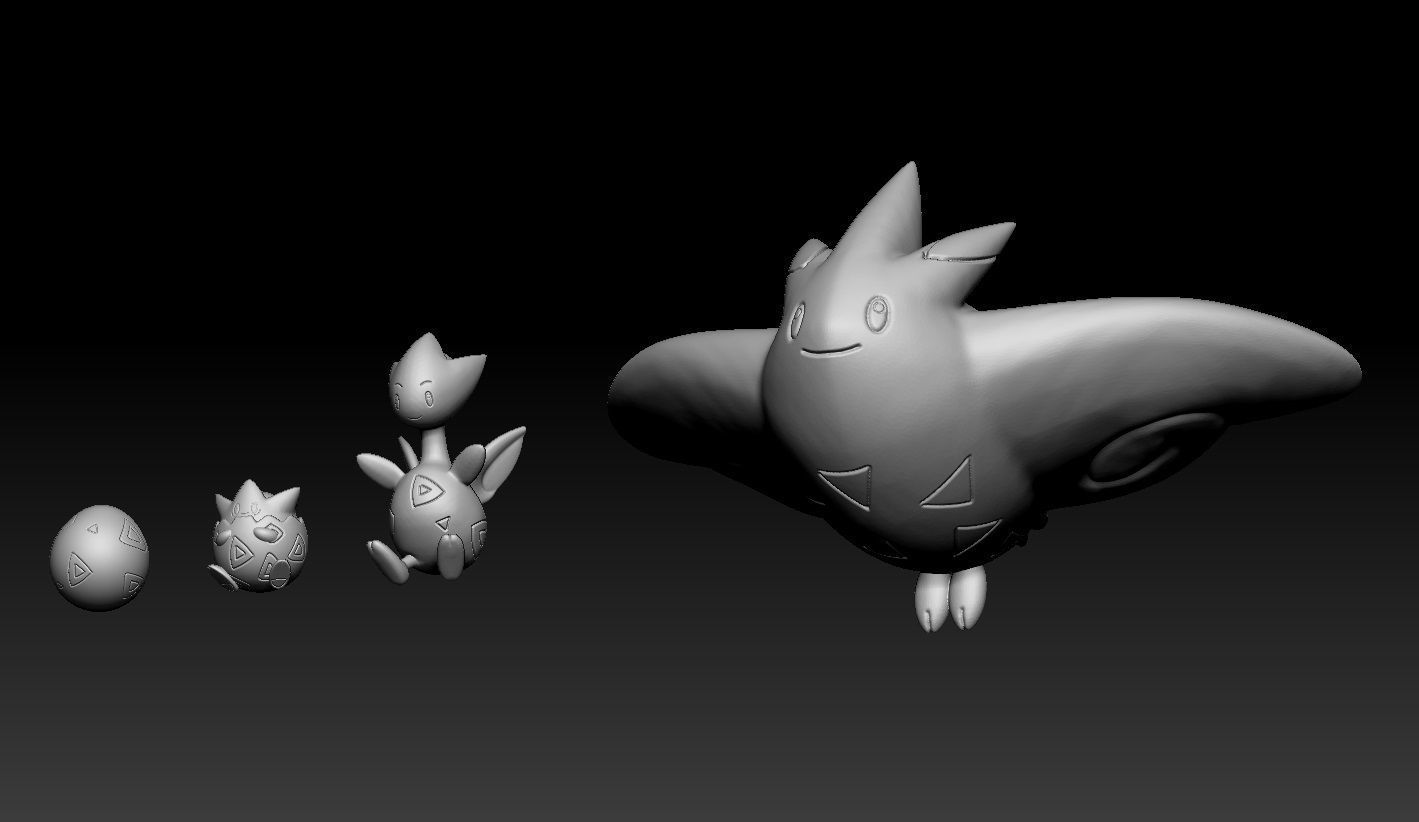 Pokemon Togepi Togetic Togekiss 3D print model_1