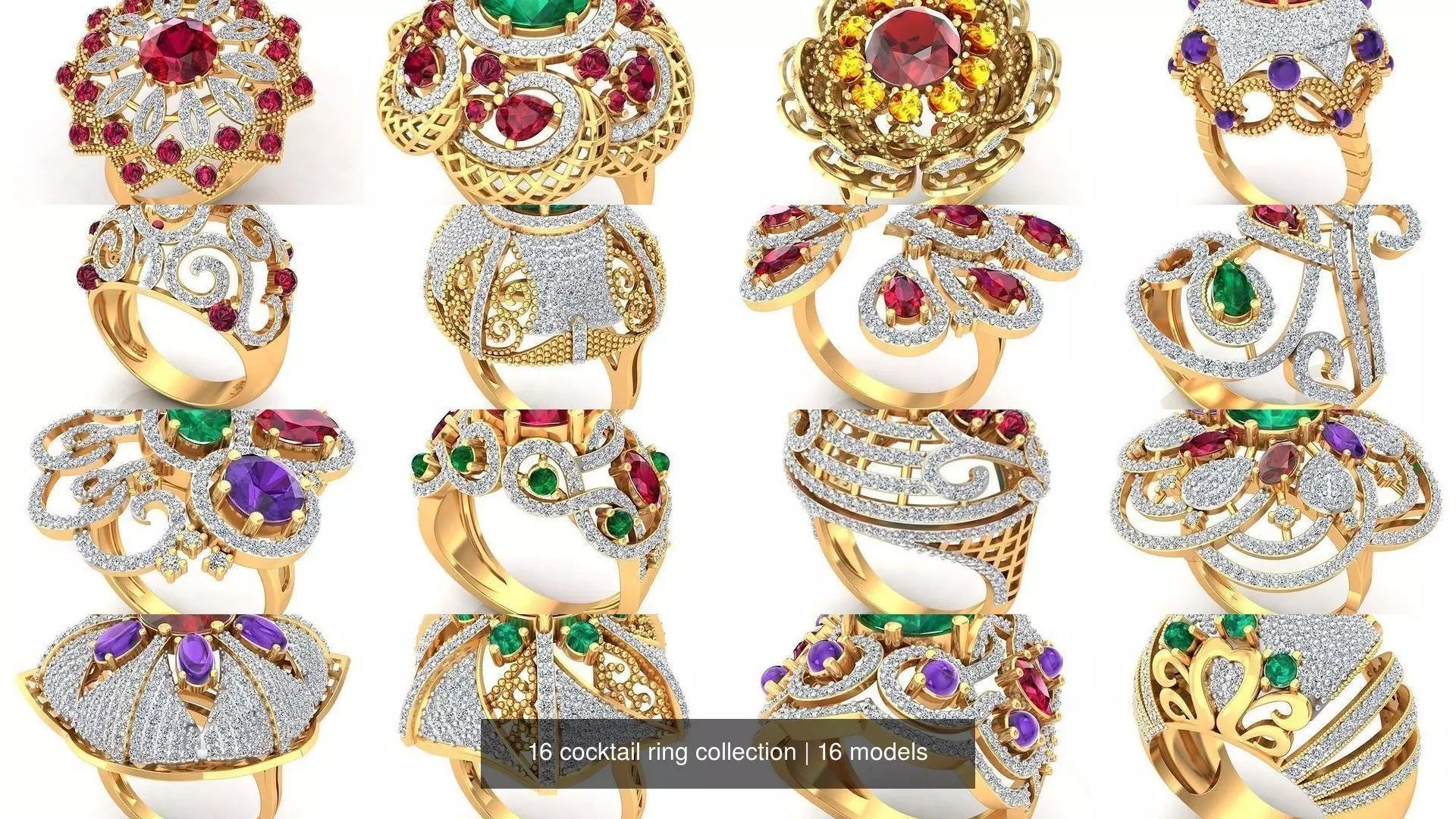 16 cocktail ring collection _1