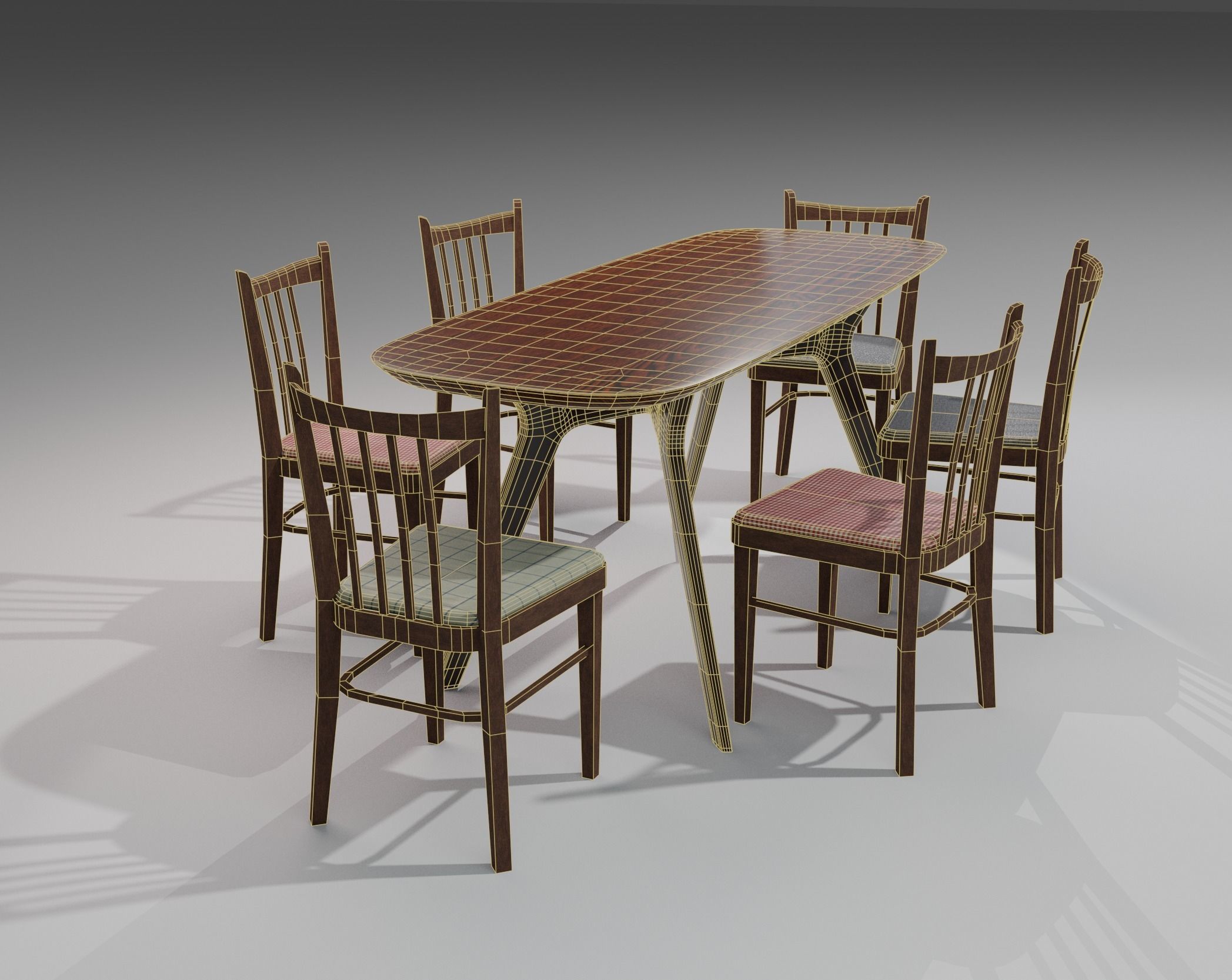 minimalism dinner table Free 3D model_5