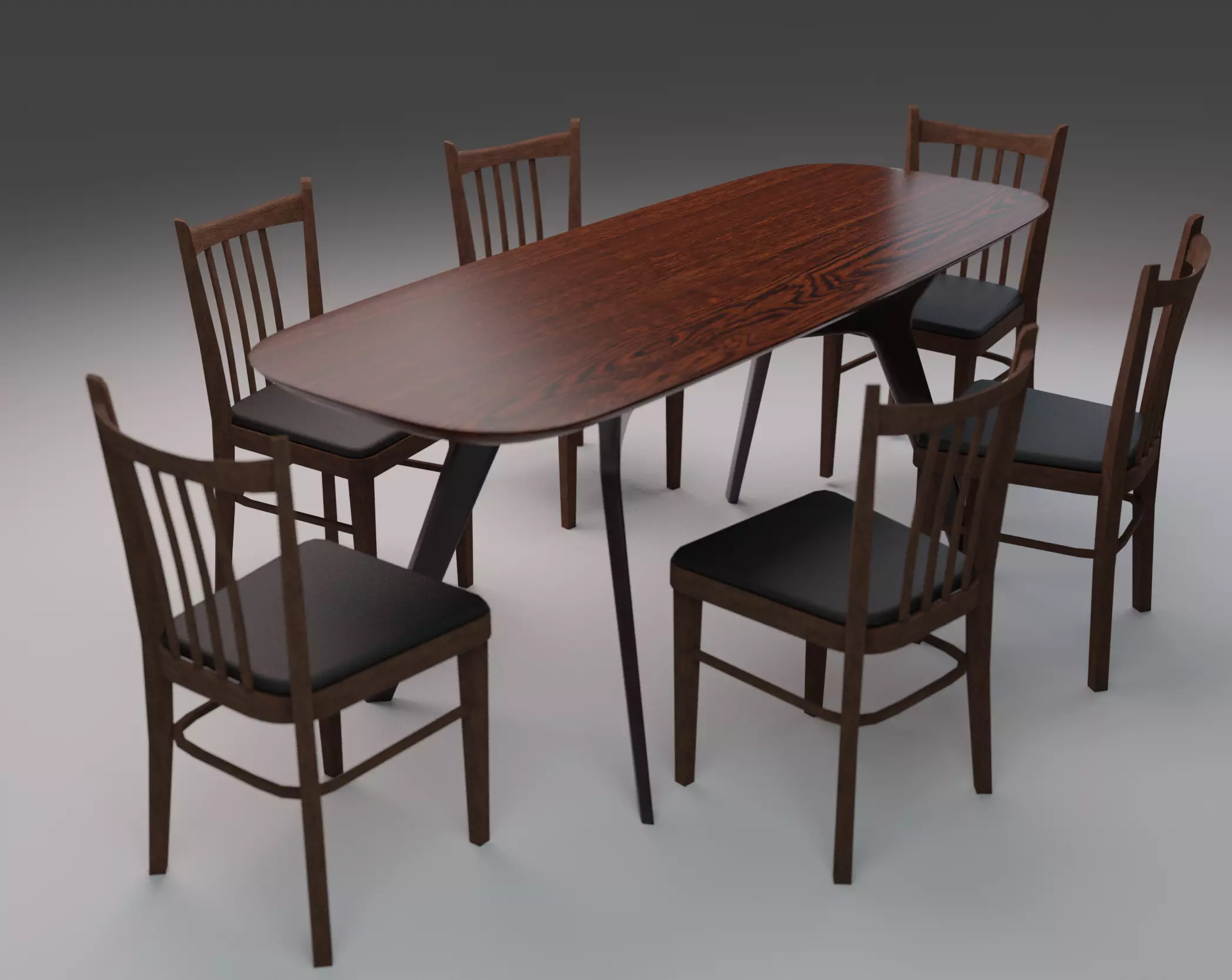 minimalism dinner table Free 3D model_0