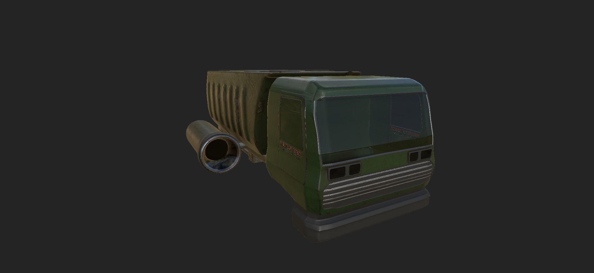 Sci-fi Garbage Truck 3D model_1