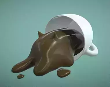coffeemon coffee cup with chocolate spilled Free 3D model