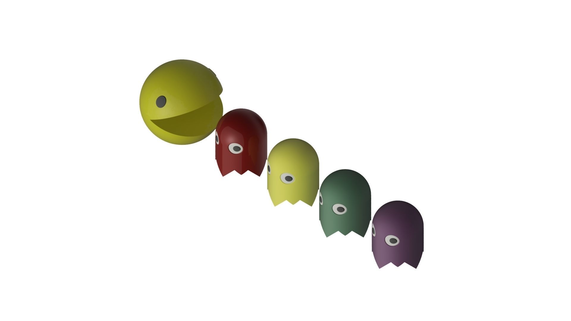 PACMAN AND ITS CUTE ENEMIES 3D print model_3