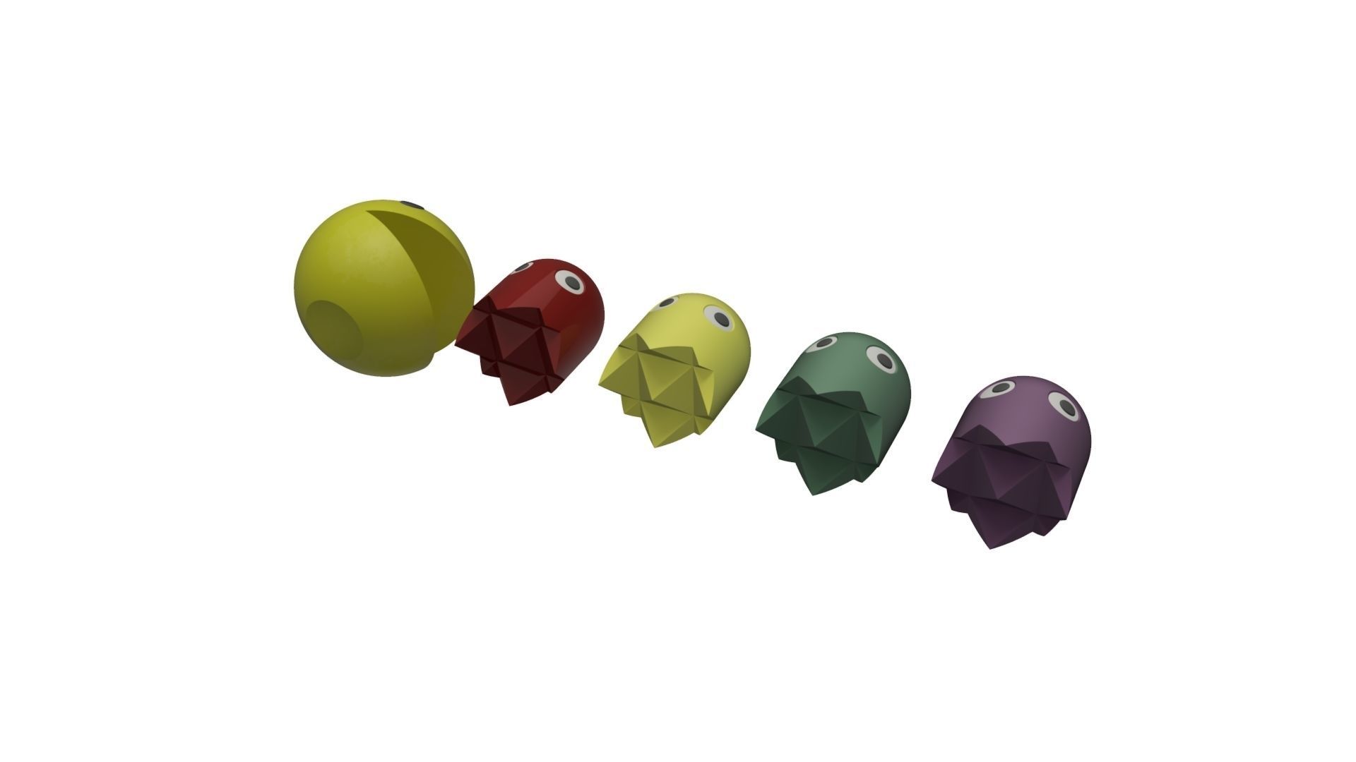 PACMAN AND ITS CUTE ENEMIES 3D print model_4