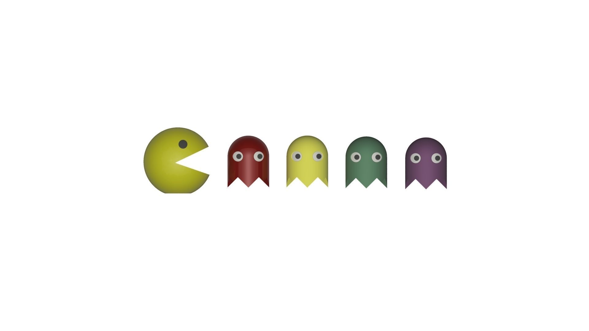 PACMAN AND ITS CUTE ENEMIES 3D print model_1