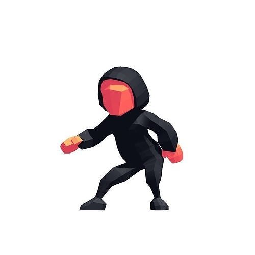 Ninja hooded character Free low-poly 3D model