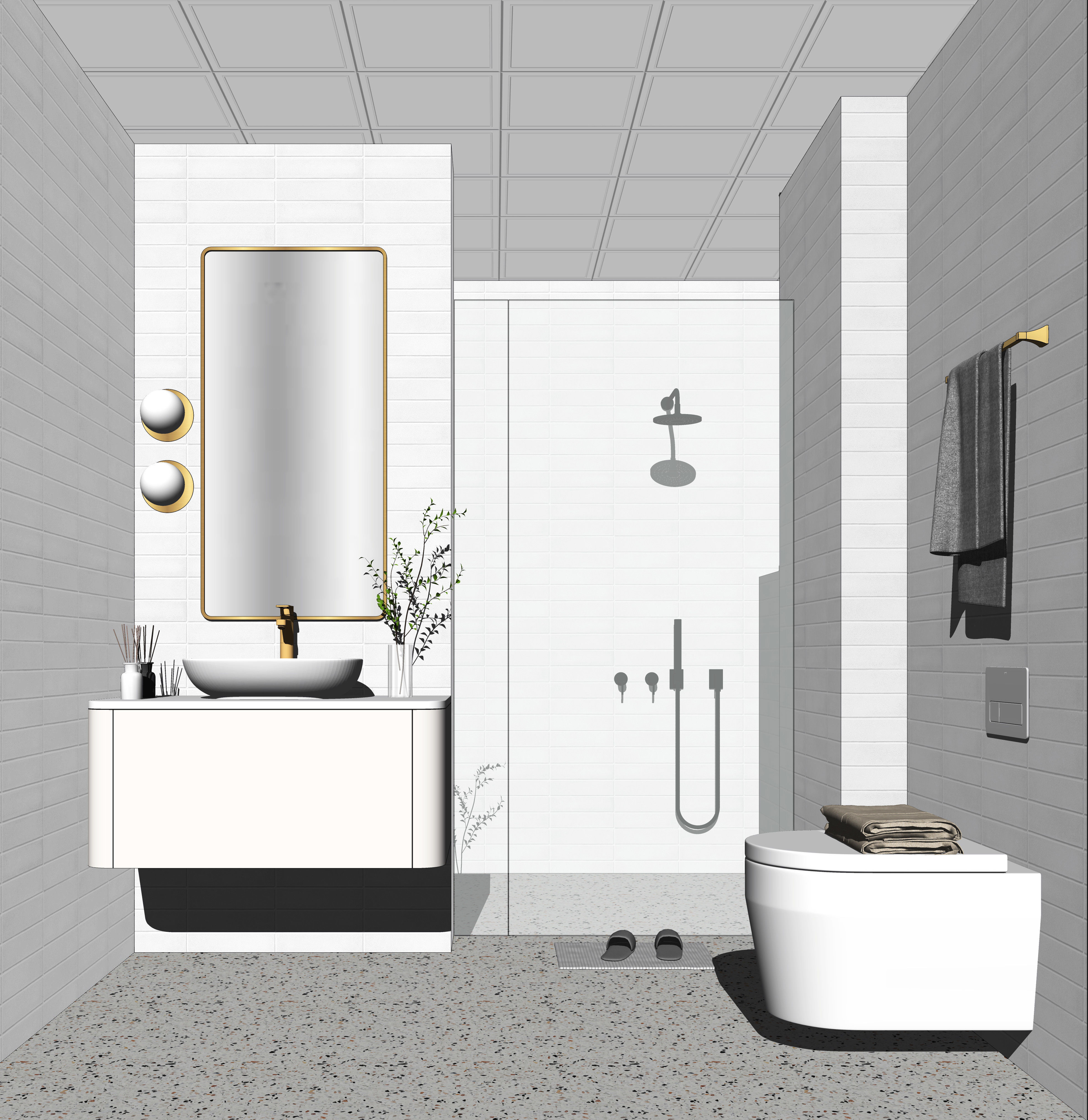 23  Sets Of  Bathroom  sketchup Model  INTERIOR DESIGN 3D model_8