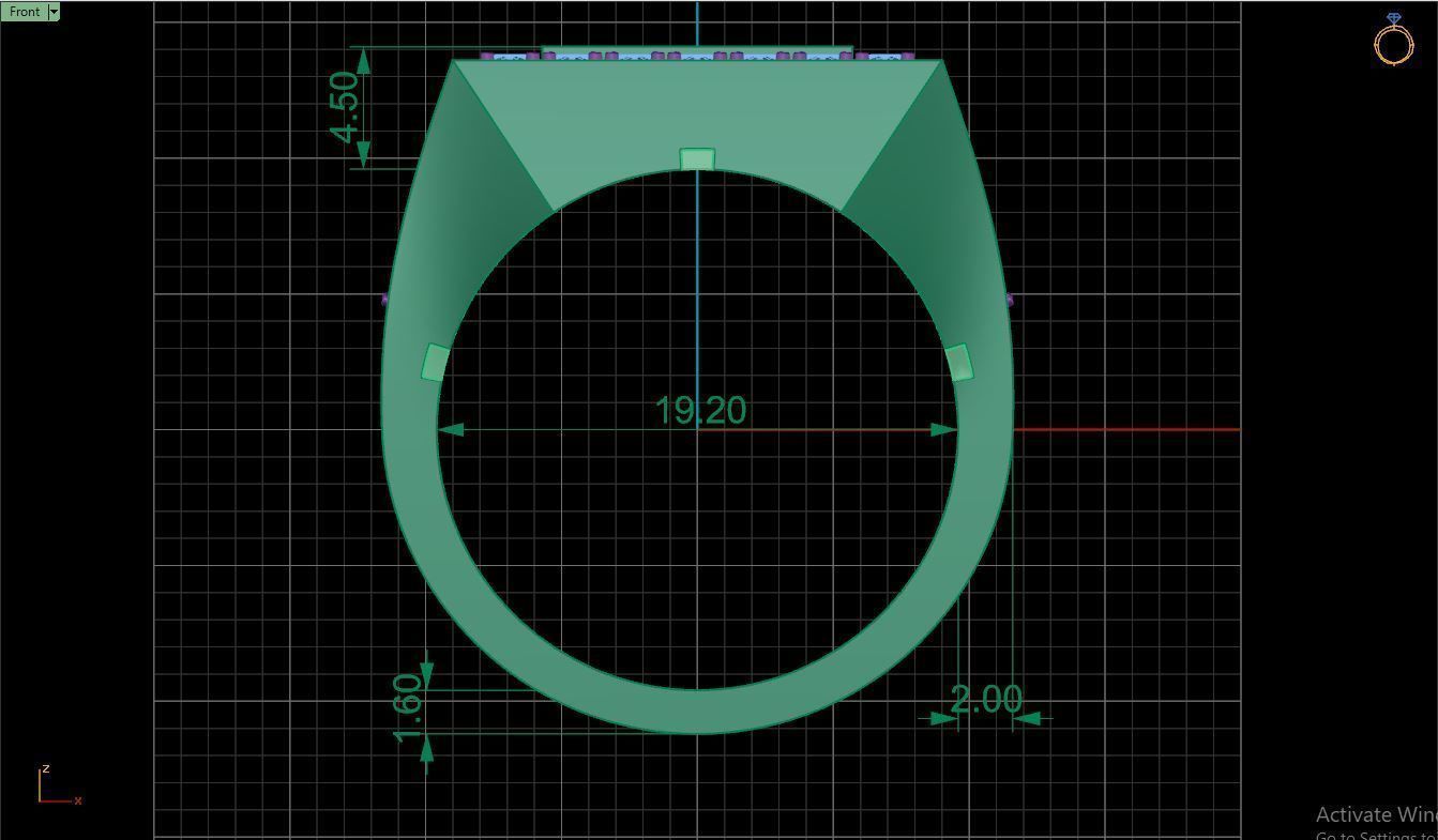 Ring M10   Mens luxury ring with enamel and gems 3D print model_9