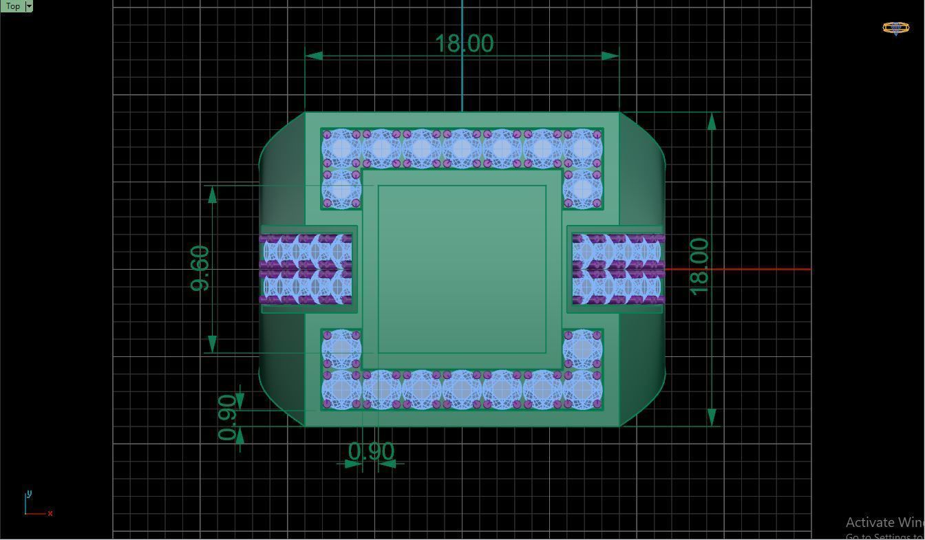 Ring M10   Mens luxury ring with enamel and gems 3D print model_10