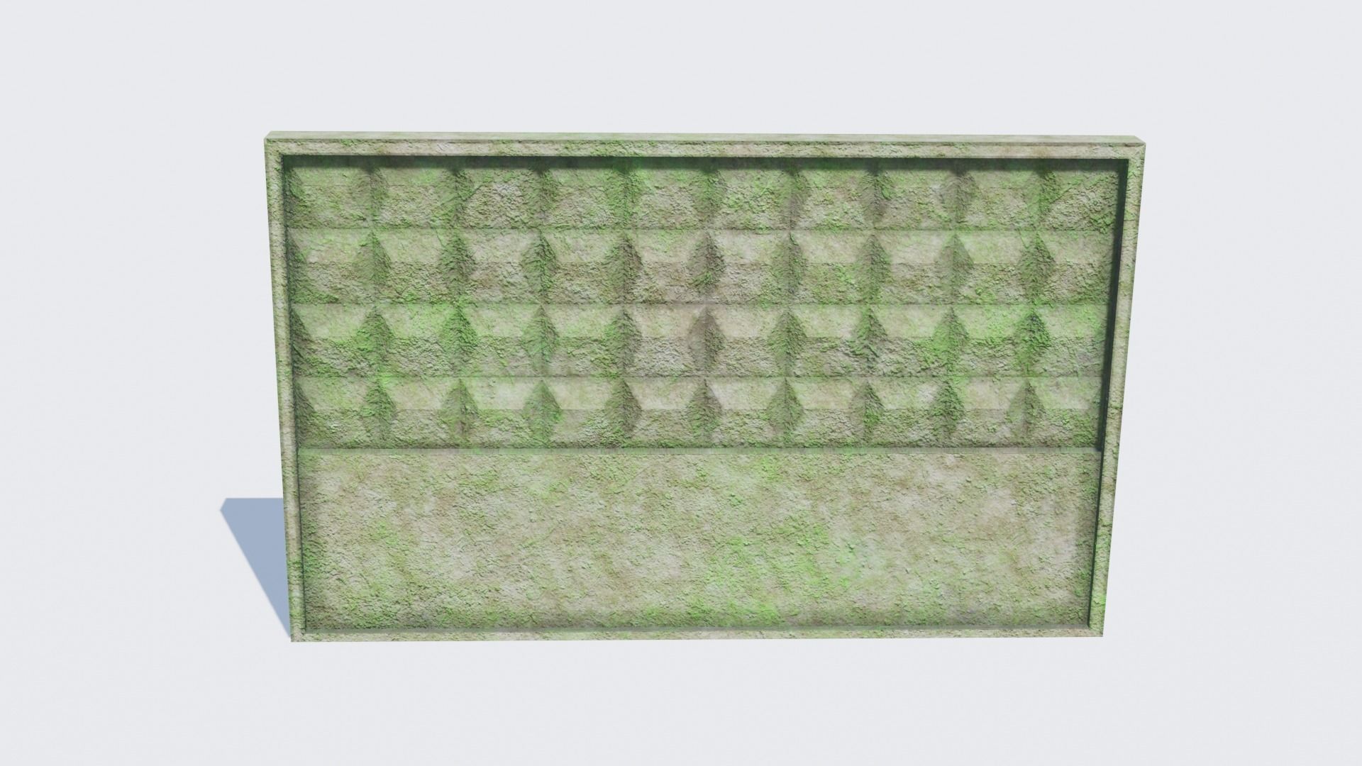 Old Concrete Fence Low-poly 3D model_2