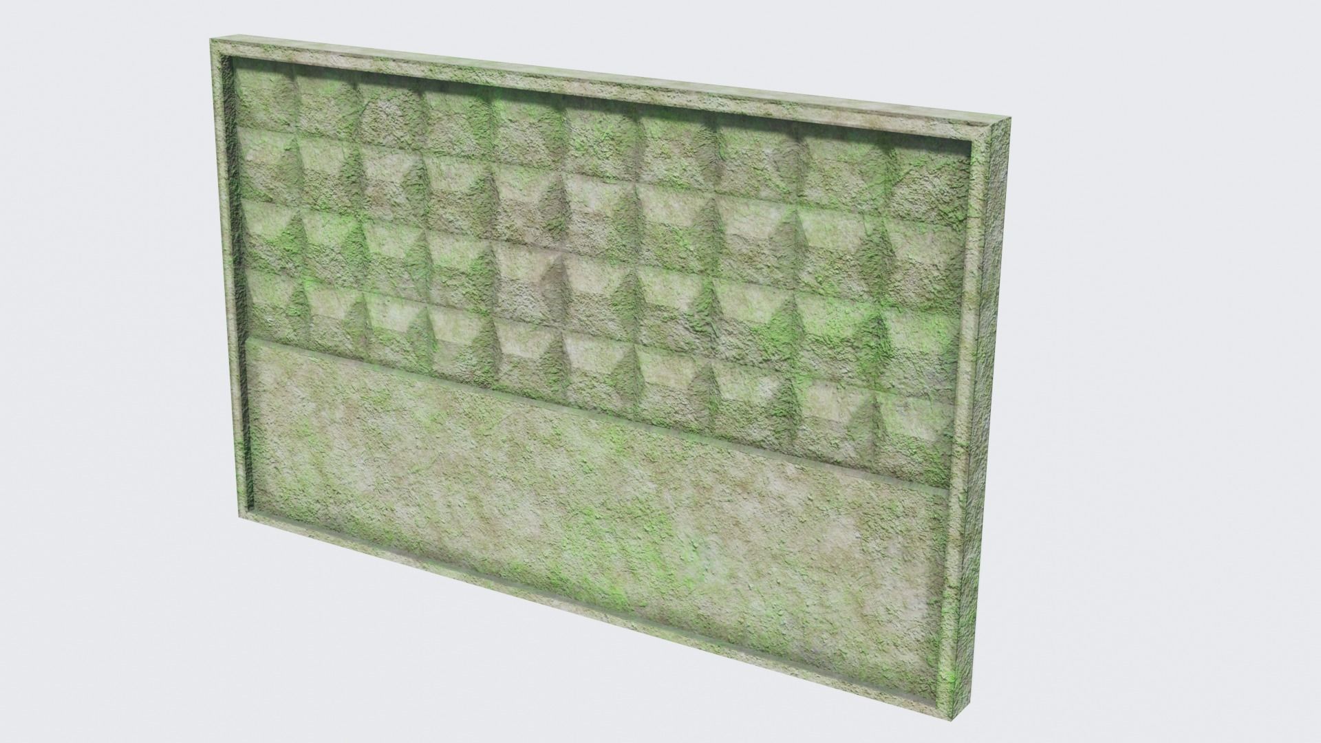 Old Concrete Fence Low-poly 3D model_4