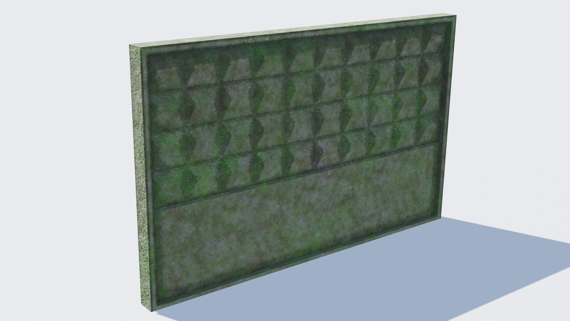 Old Concrete Fence Low-poly 3D model_3