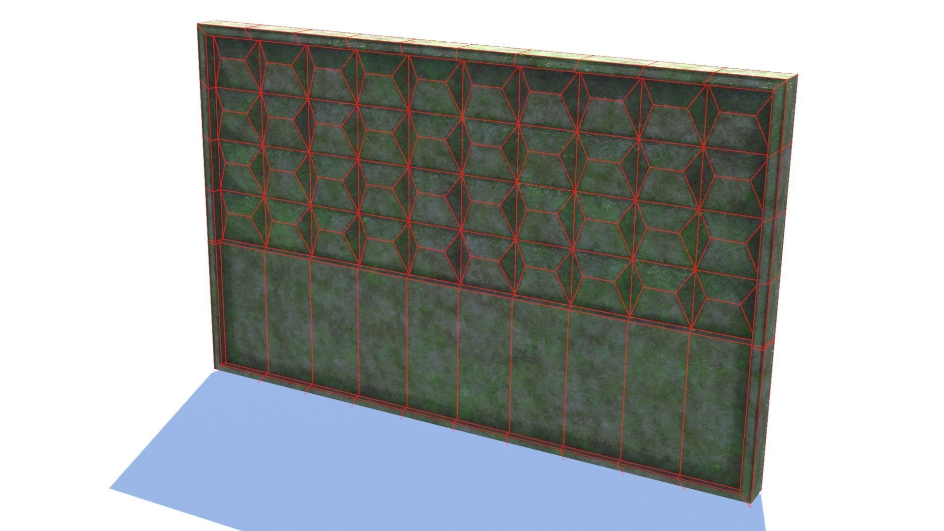 Old Concrete Fence Low-poly 3D model_6