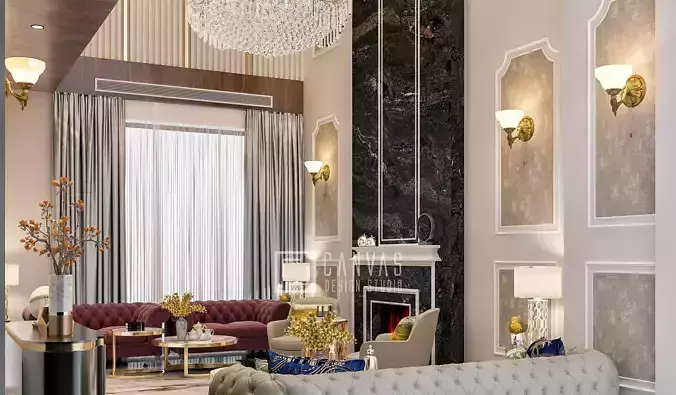 Drawing Room High Quality 3D With 360 degree settings 3D model