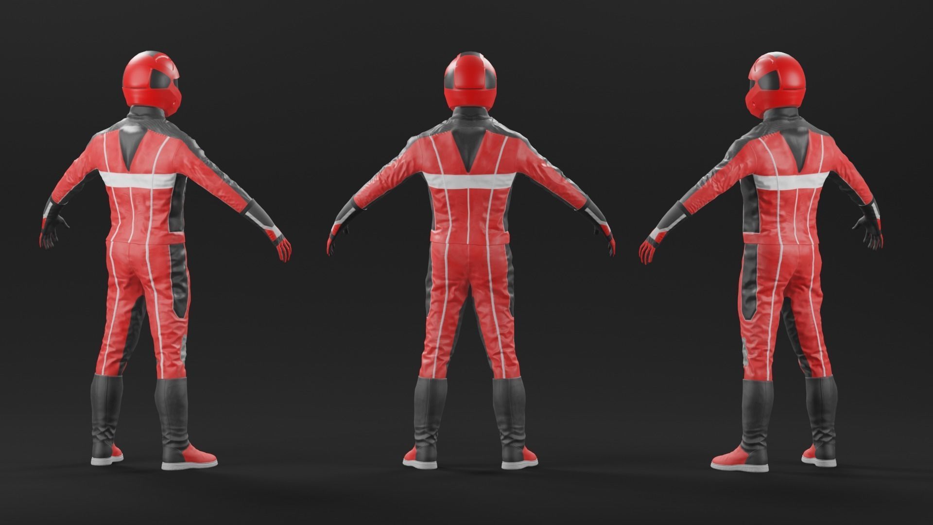 Bike Rider Rigged Low-poly 3D model_7