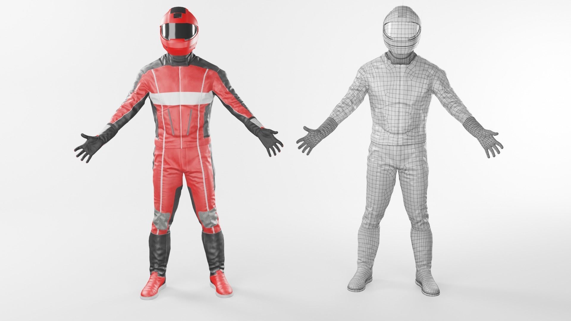 Bike Rider Rigged Low-poly 3D model_4