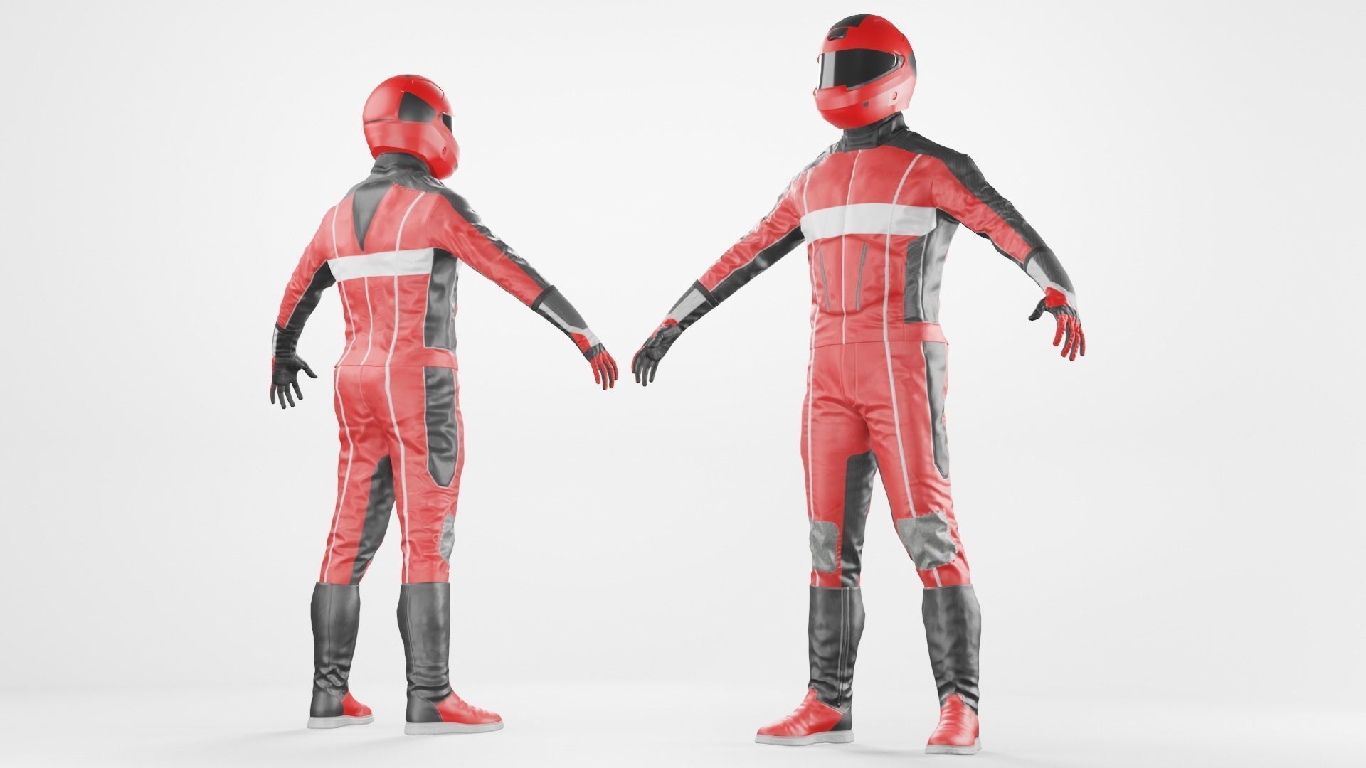 Bike Rider Rigged Low-poly 3D model_2