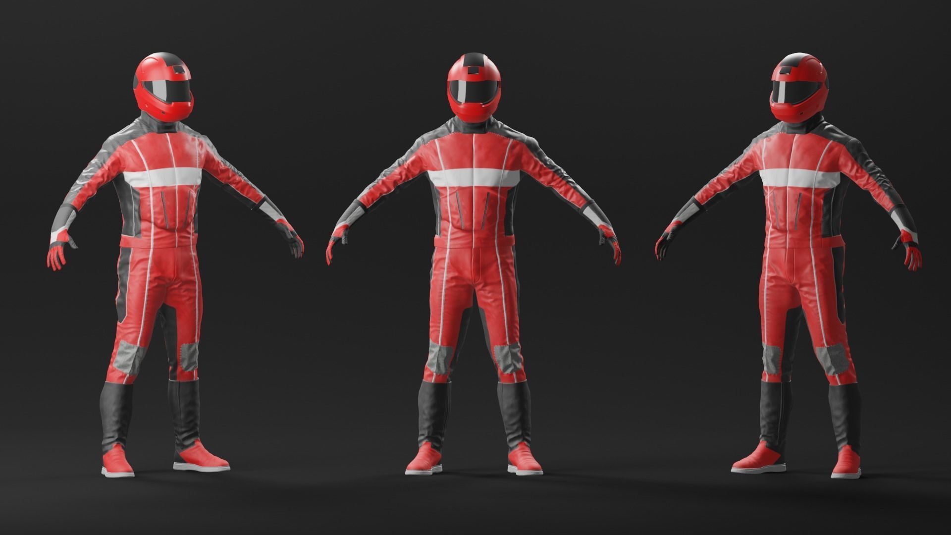 Bike Rider Rigged Low-poly 3D model_6