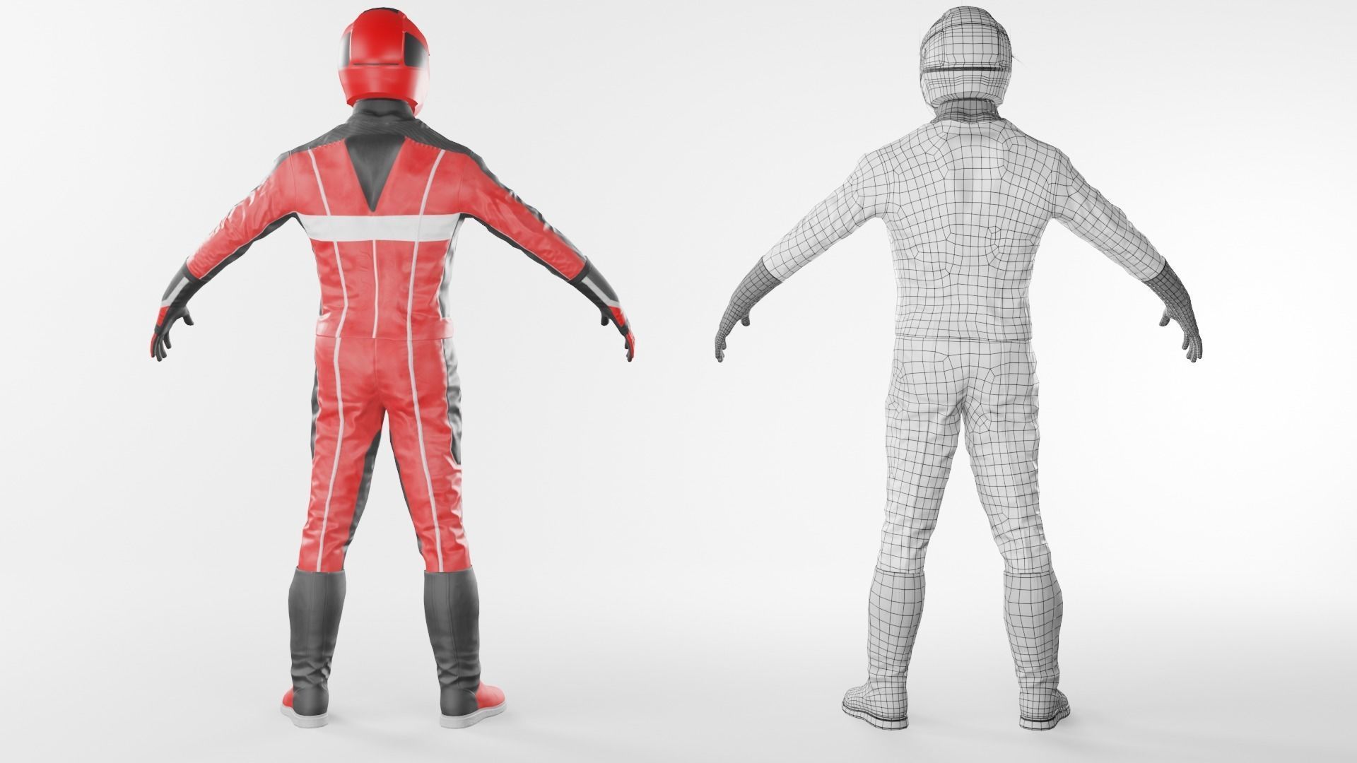 Bike Rider Rigged Low-poly 3D model_5