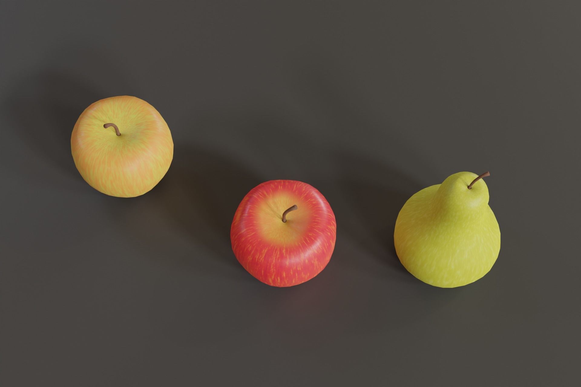 Food Set pumpkin and tomato Low-poly 3D model_4