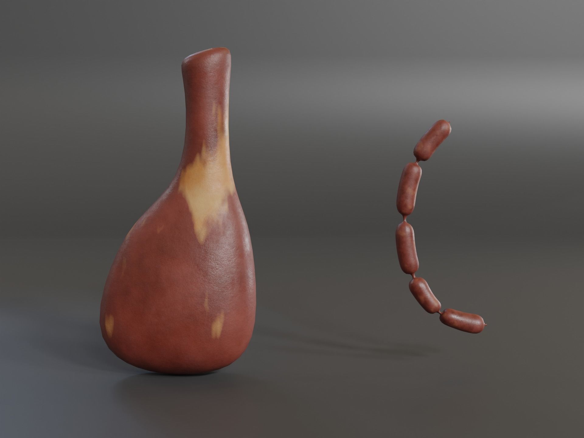 Food Set pumpkin and tomato Low-poly 3D model_12