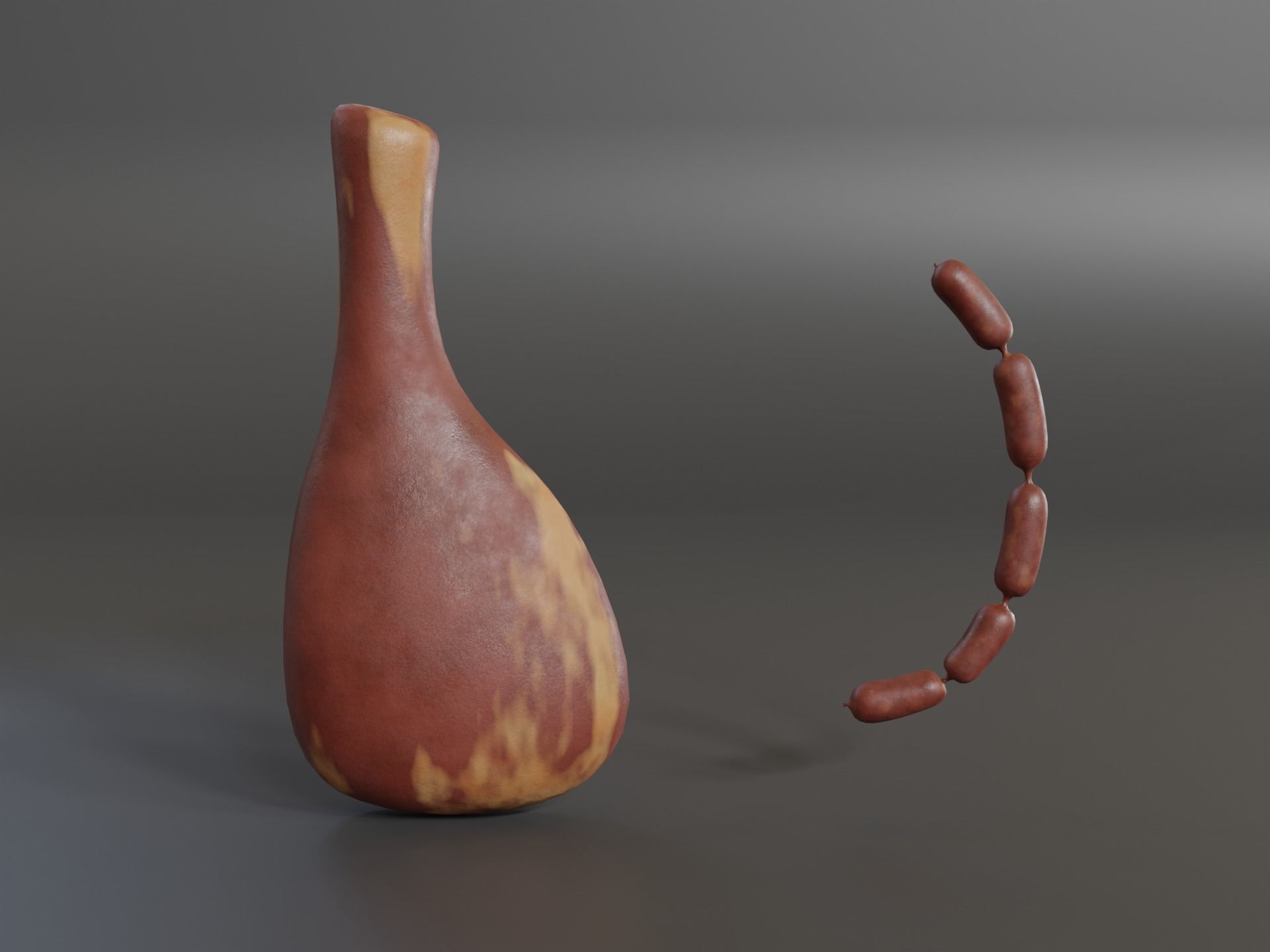 Food Set pumpkin and tomato Low-poly 3D model_11