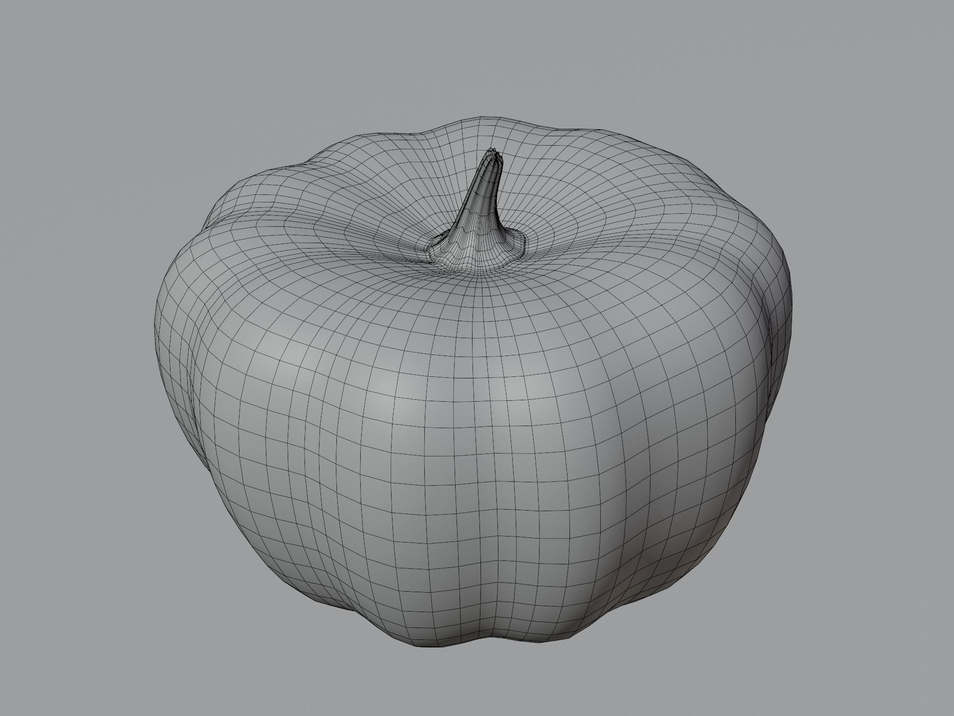 Food Set pumpkin and tomato Low-poly 3D model_16