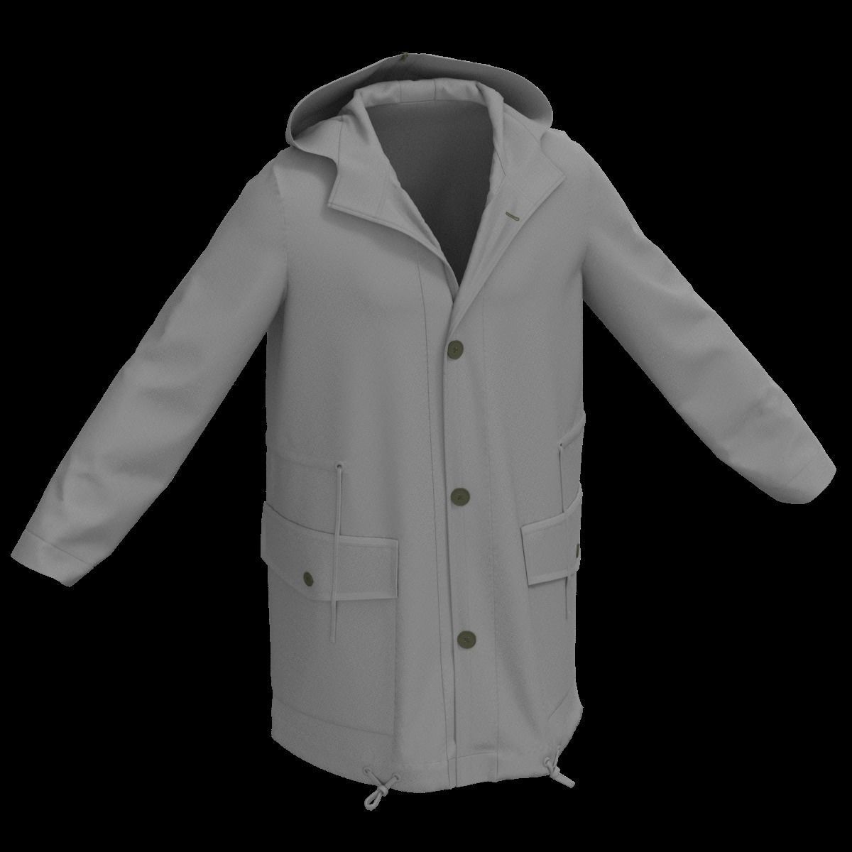 Parka woman in raincoat 3D model_11