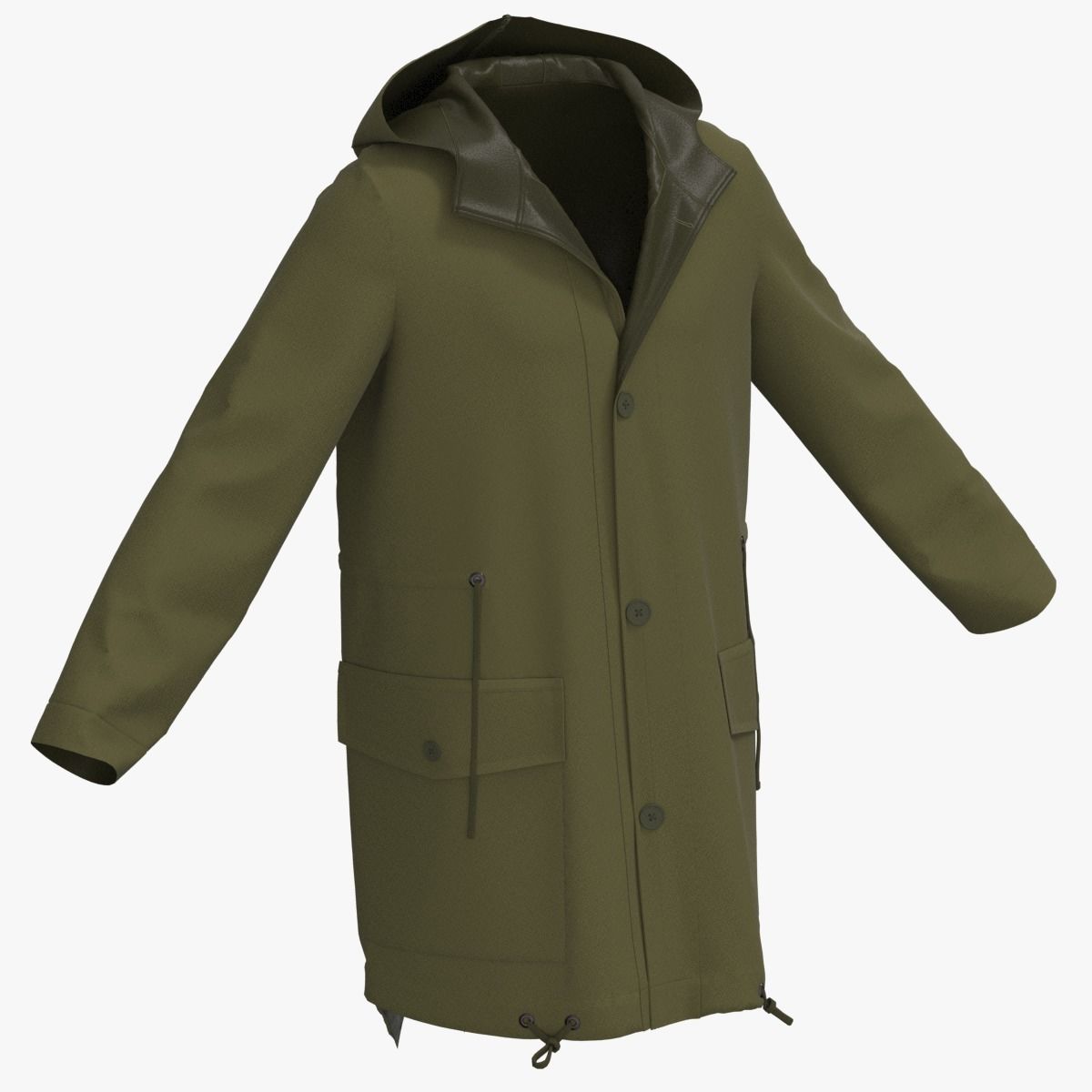Parka woman in raincoat 3D model_10