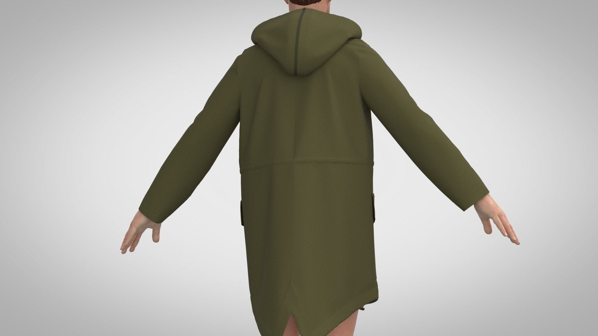 Parka woman in raincoat 3D model_5