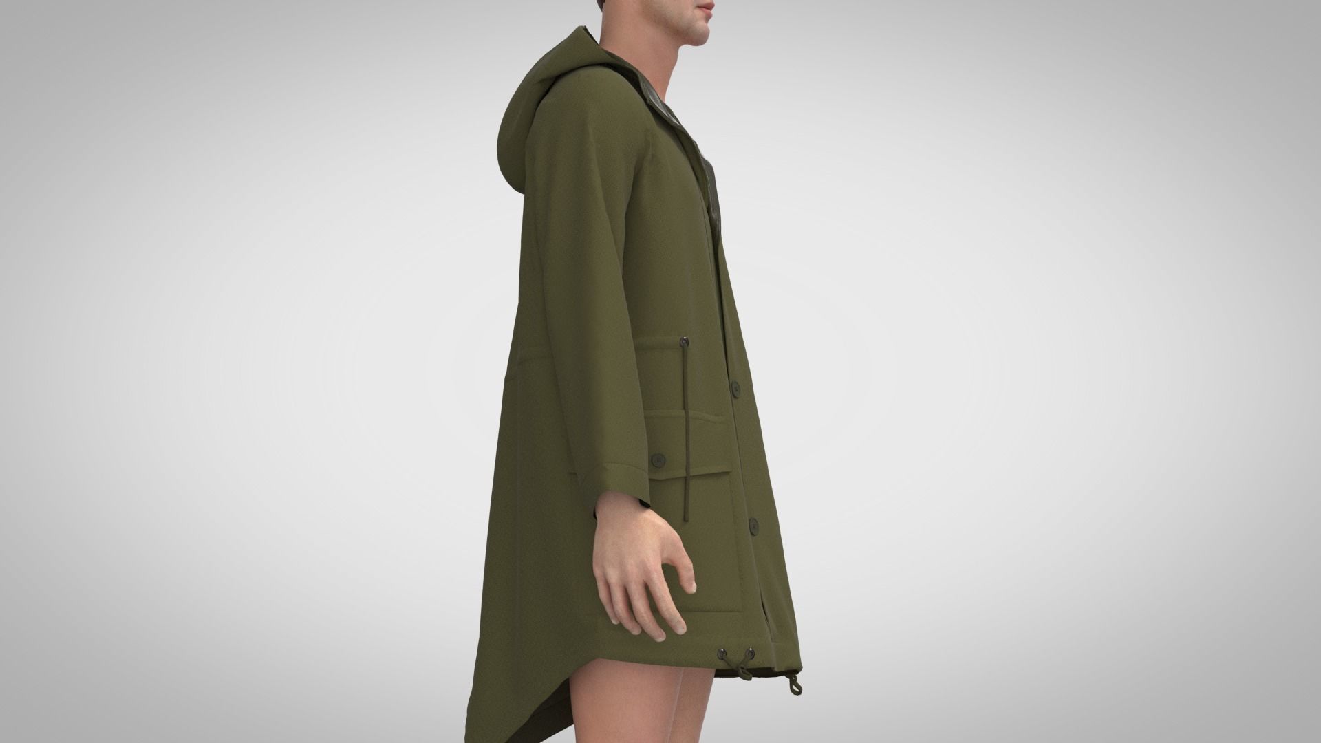 Parka woman in raincoat 3D model_7