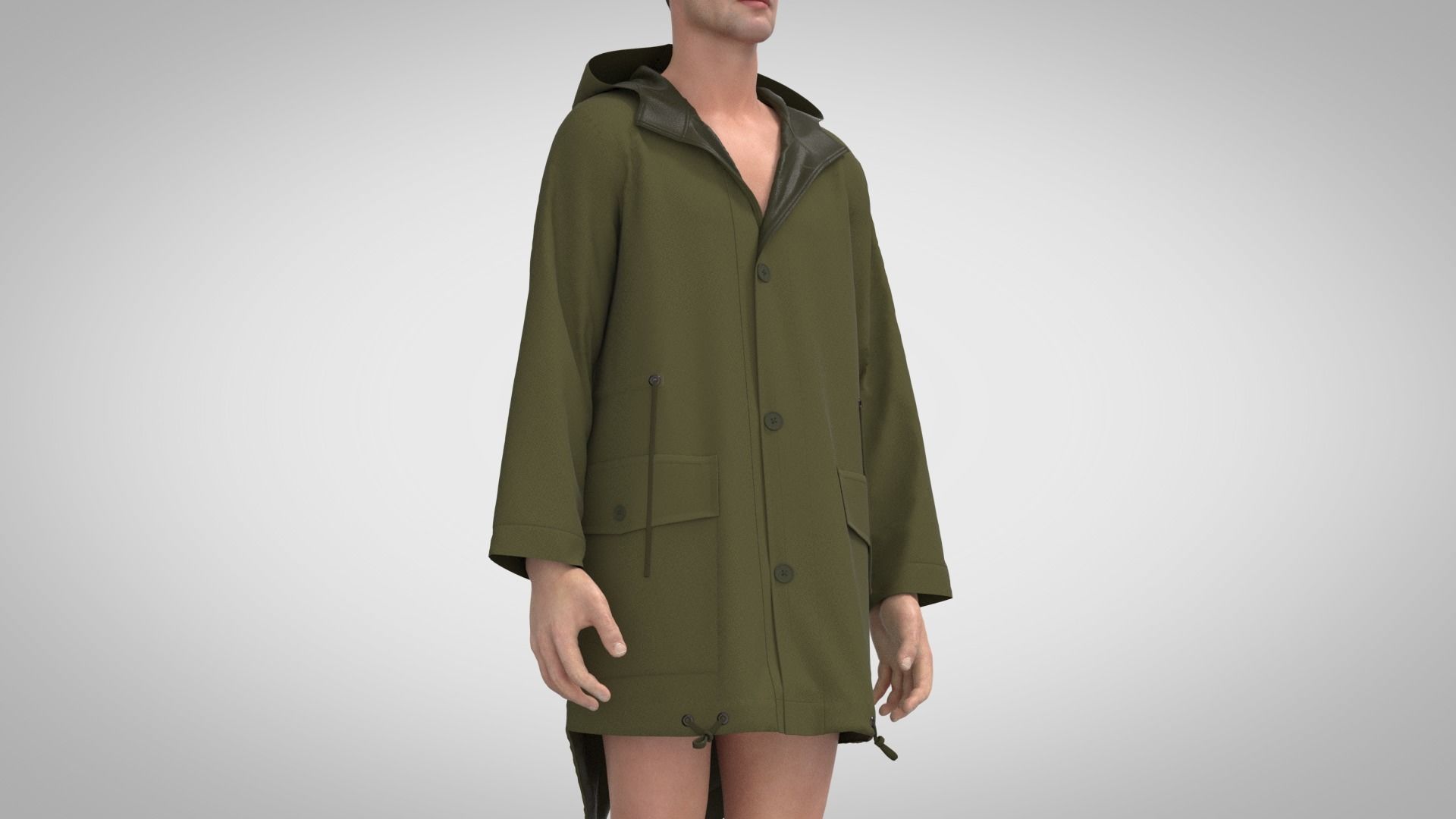 Parka woman in raincoat 3D model_6
