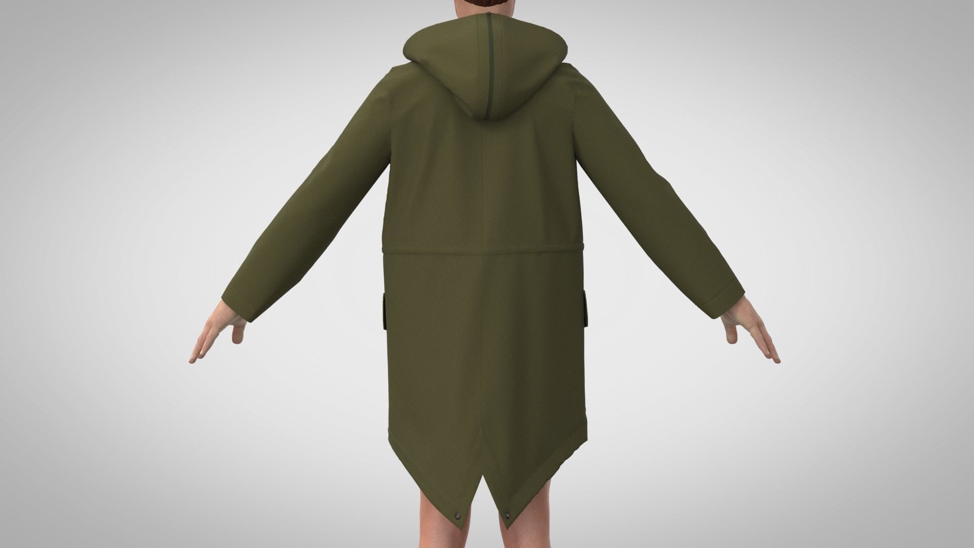Parka woman in raincoat 3D model_3