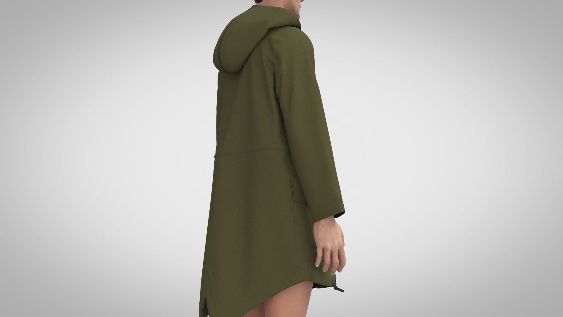 Parka woman in raincoat 3D model_8