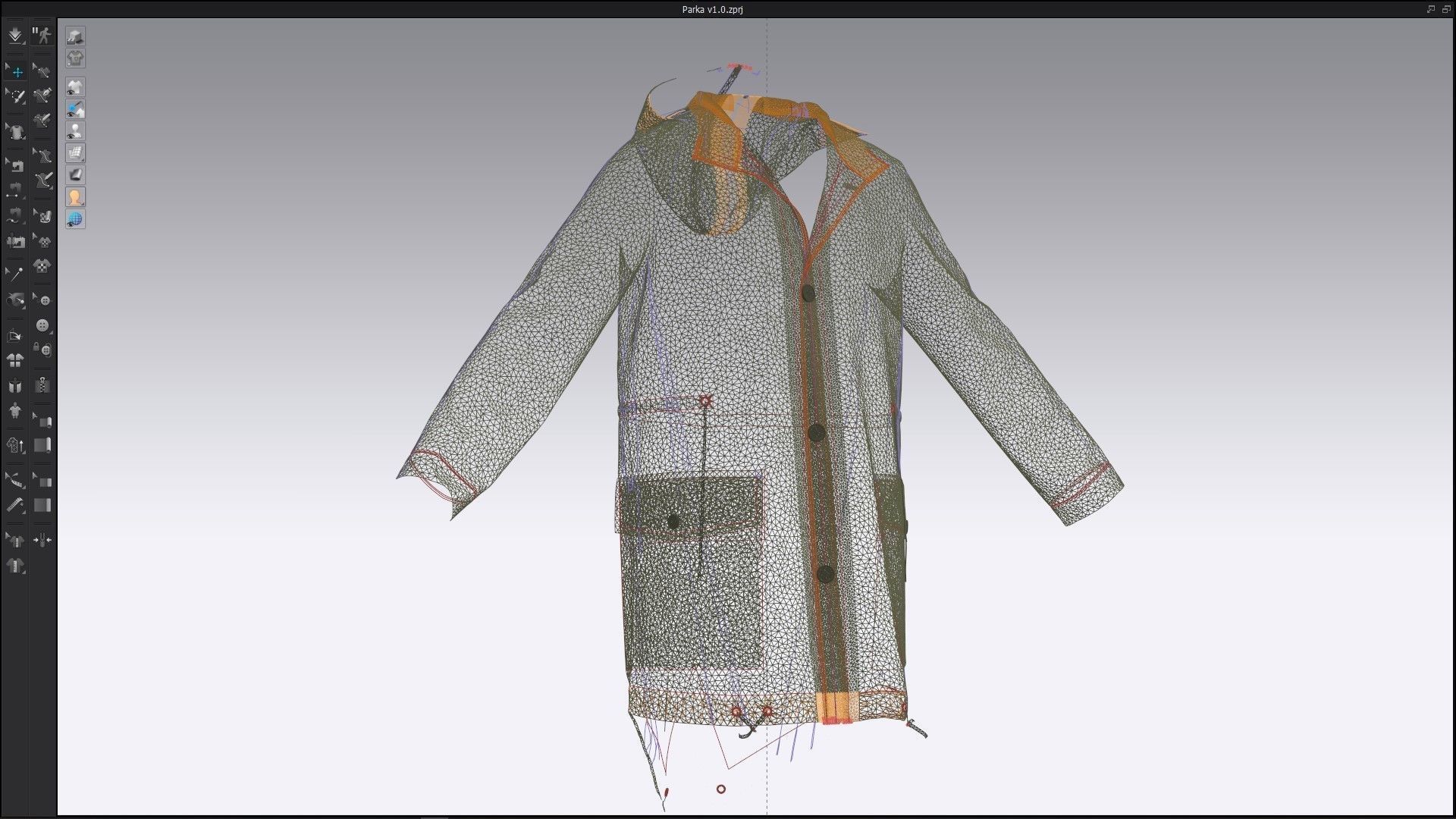 Parka woman in raincoat 3D model_12