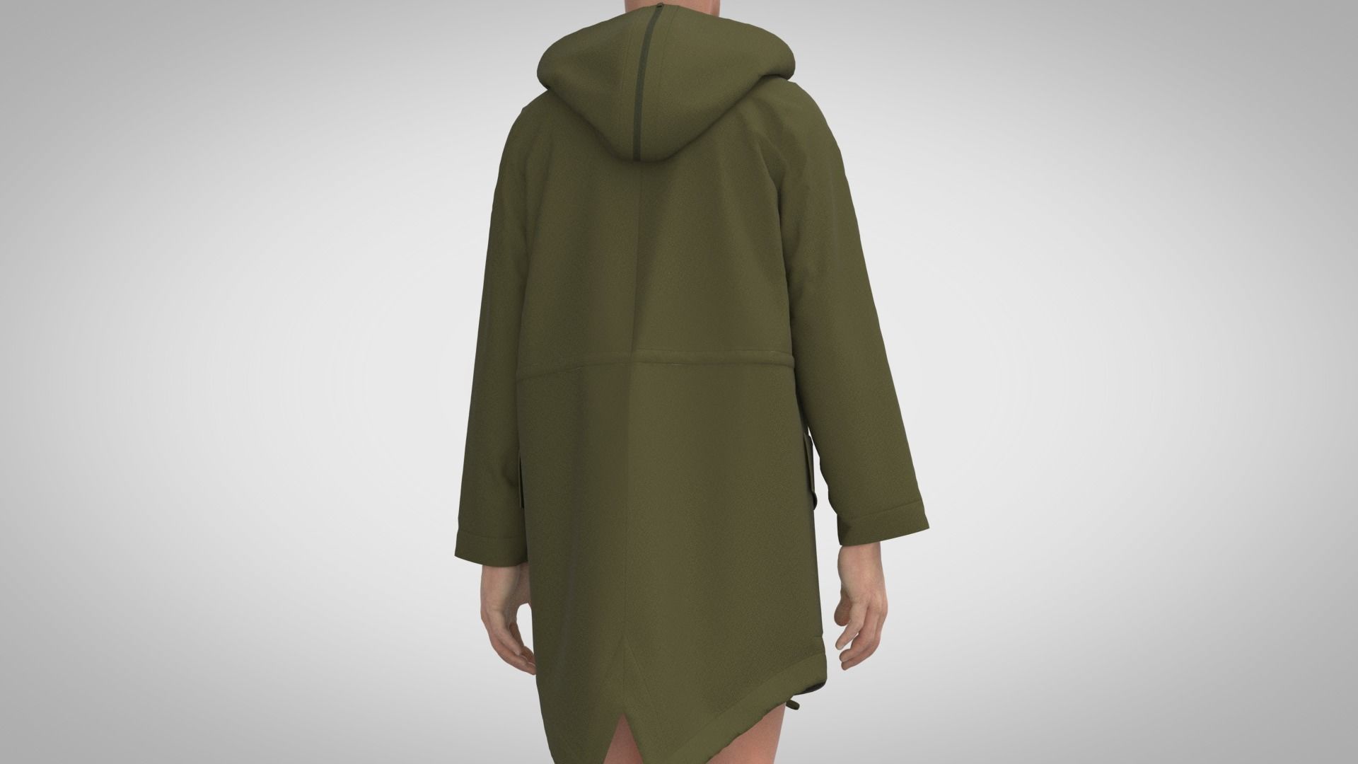 Parka woman in raincoat 3D model_9
