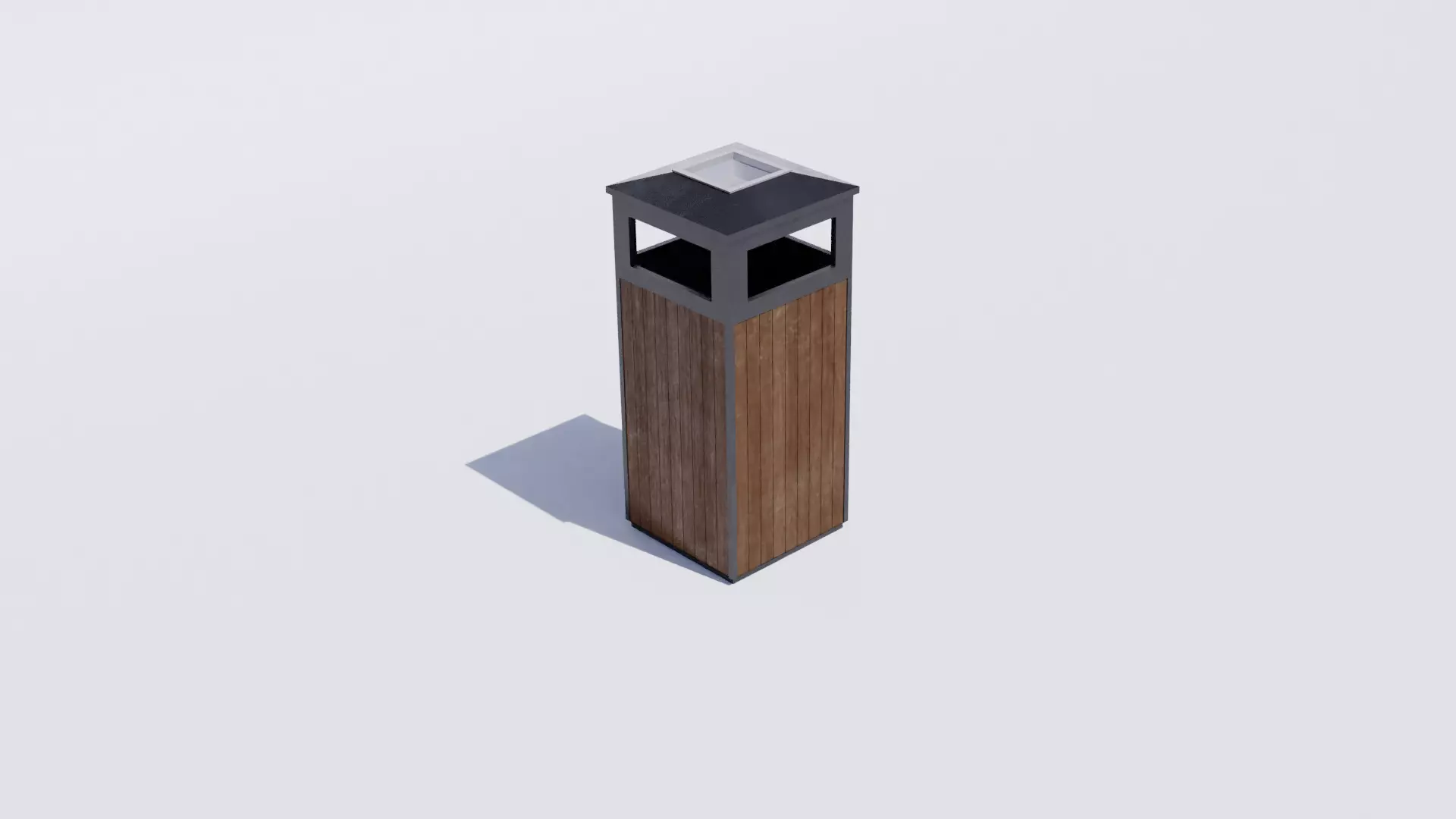 Public trash can Free low-poly 3D model