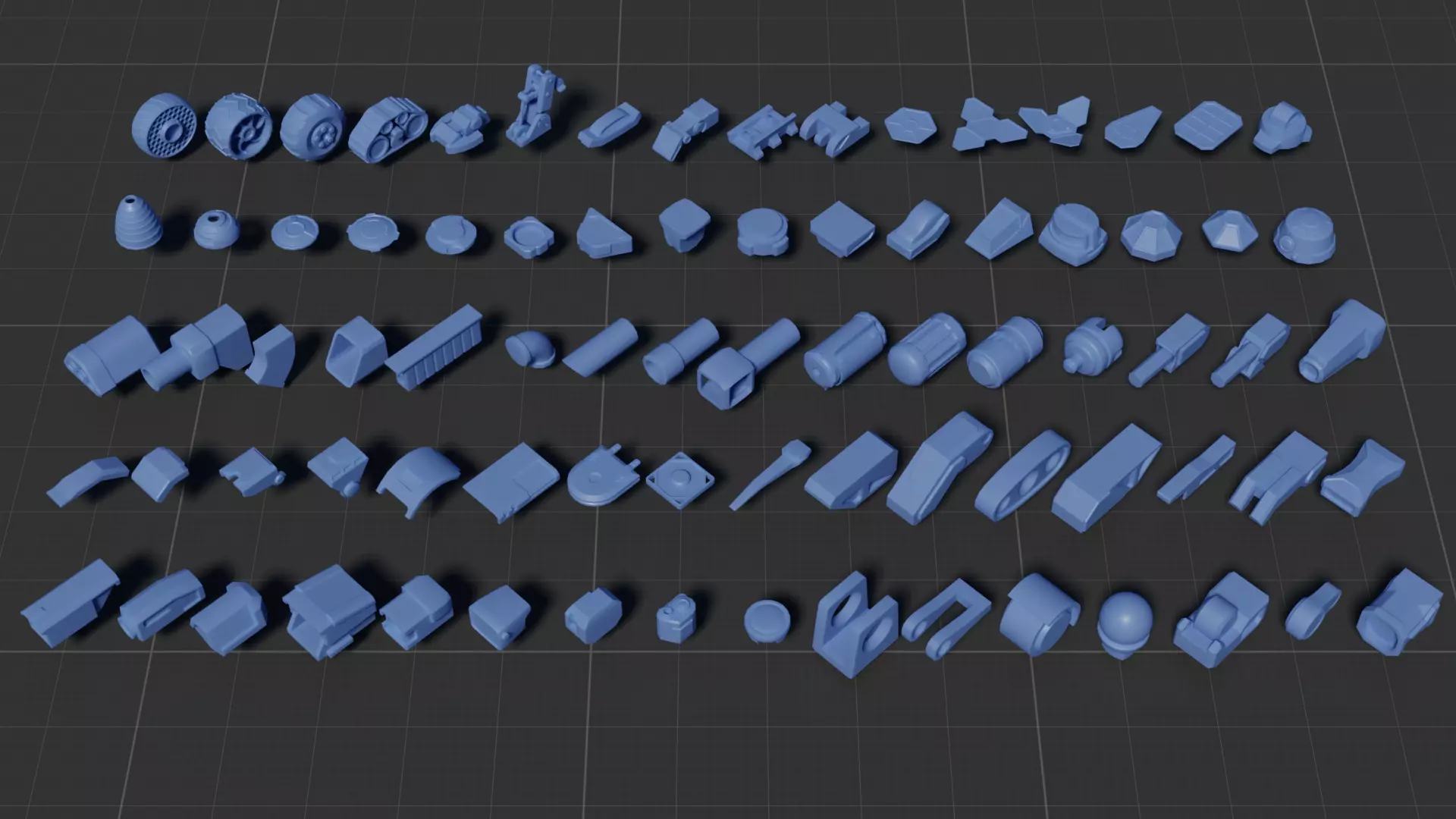 Mecha Kitbash Low-poly 3D model