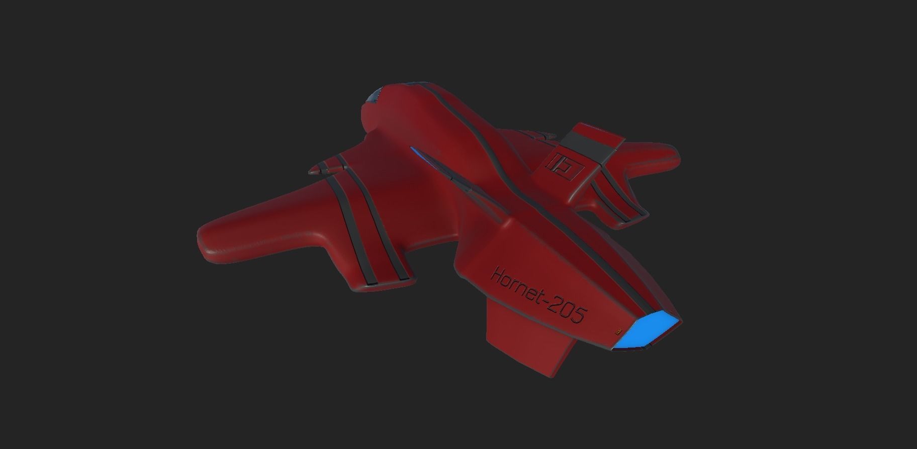 Hornet Space Fighter Free 3D model_5