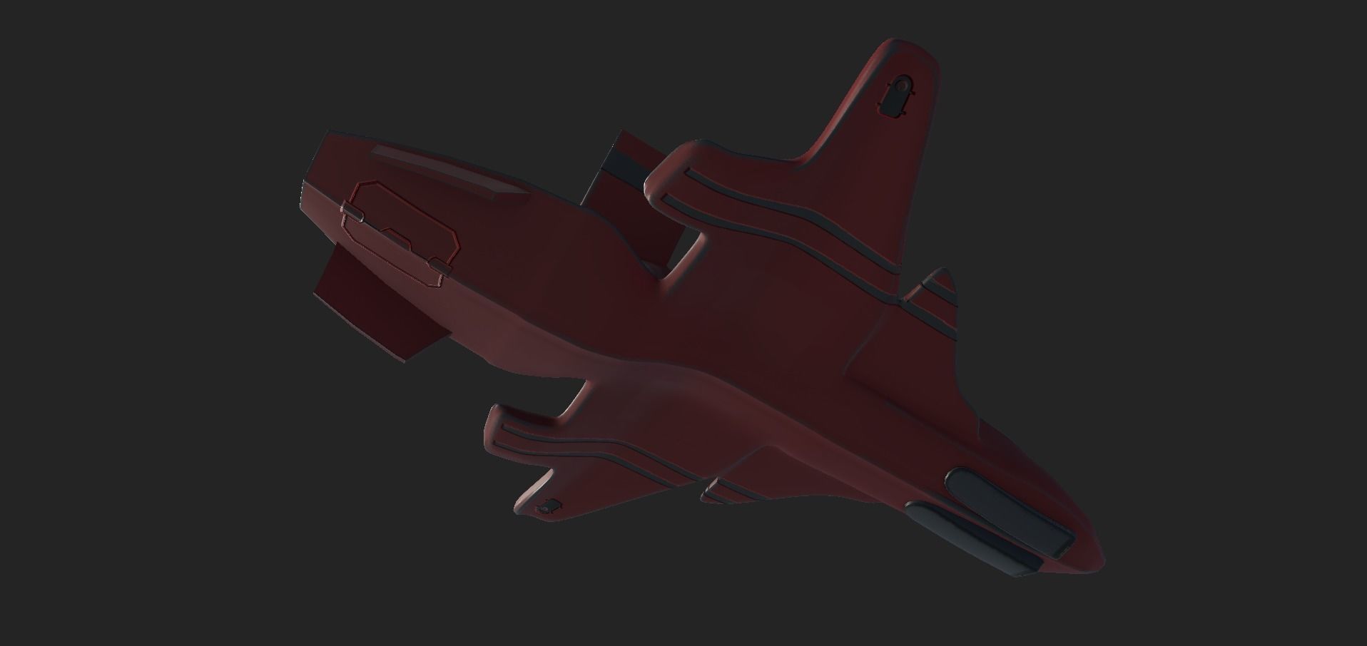 Hornet Space Fighter Free 3D model_7